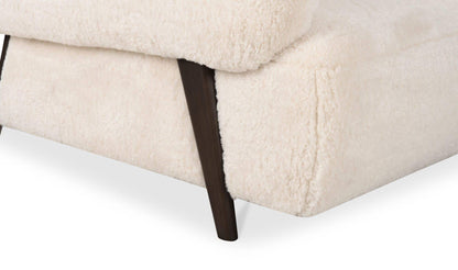 40.55" Cream Faux Fur Upholstered Lounge Chair