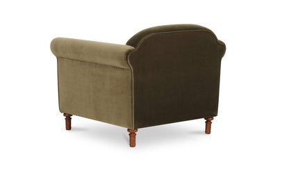 38" Dark Green Faux Mohair Upholstered Accent Chair