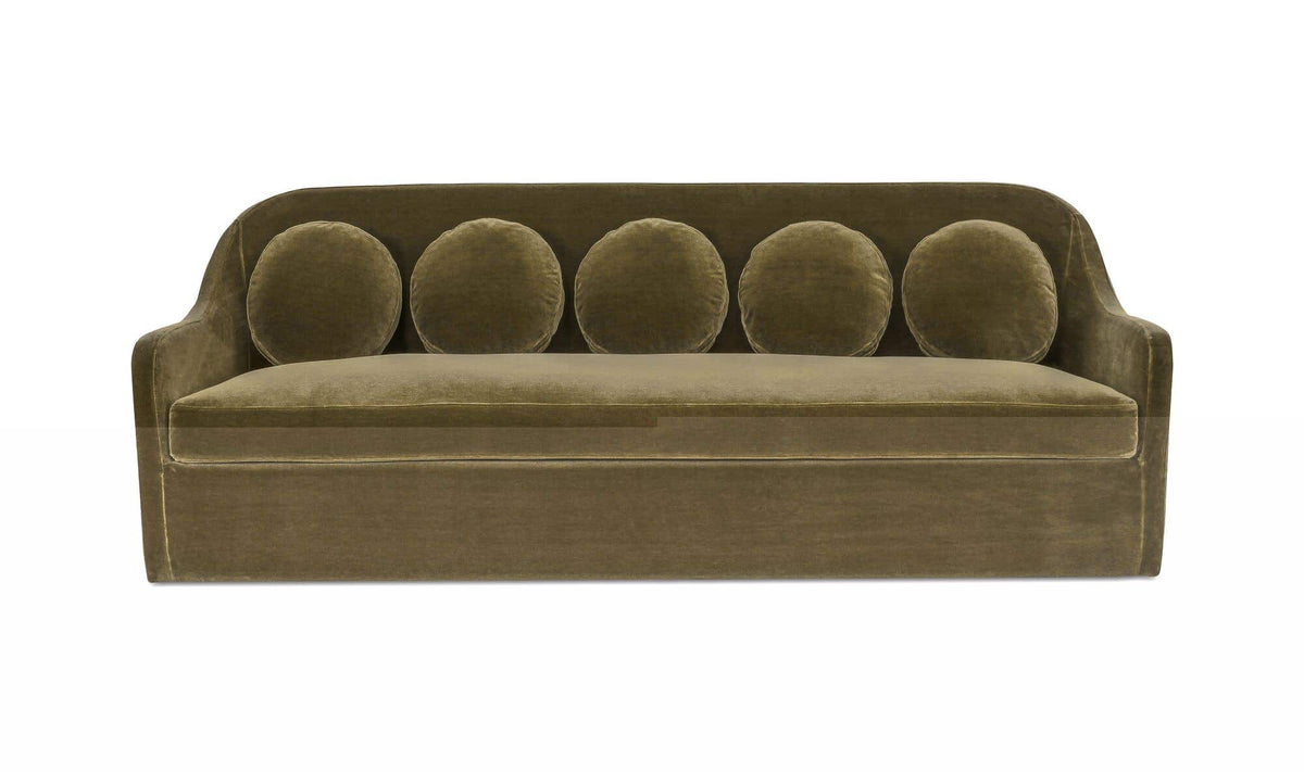 90" Dark Green Faux Mohair Upholstered Sofa