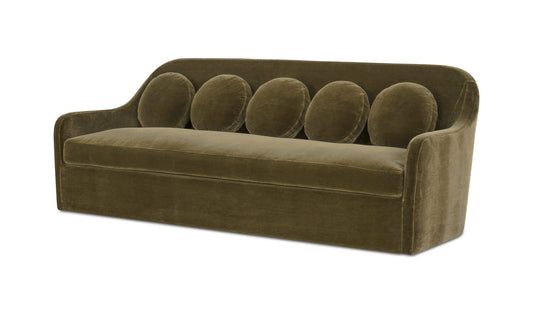 90" Dark Green Faux Mohair Upholstered Sofa