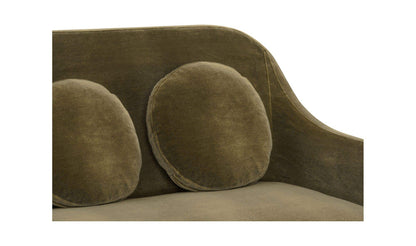 90" Dark Green Faux Mohair Upholstered Sofa