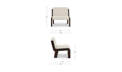 32.3" Flecked Ivory Upholstered Accent Chair