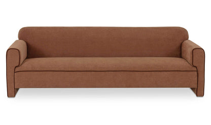 90" Light Brown Upholstered Sofa