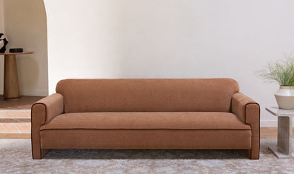 90" Light Brown Upholstered Sofa