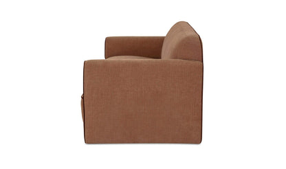 90" Light Brown Upholstered Sofa