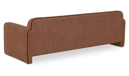 90" Light Brown Upholstered Sofa