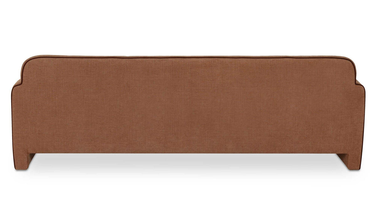 90" Light Brown Upholstered Sofa