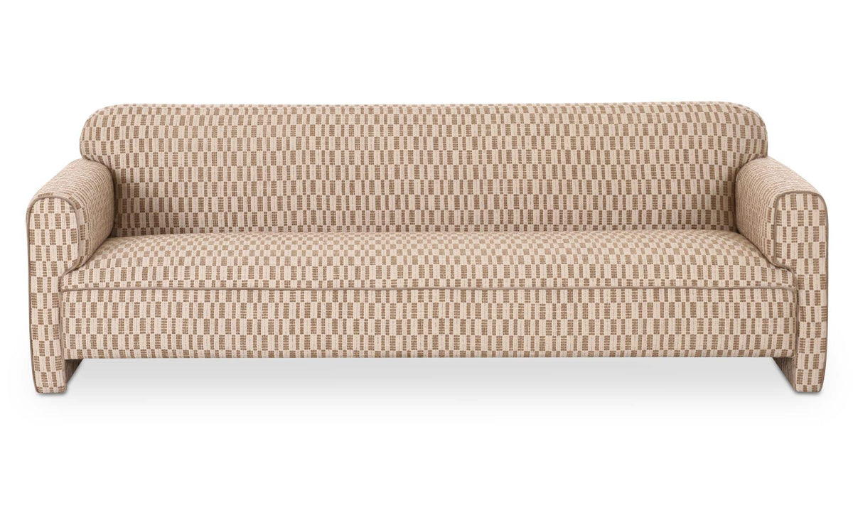 90" Taupe Upholstered Sofa