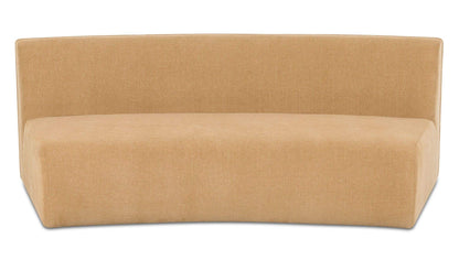 80.7" Golden Yellow Upholstered Concave Sofa