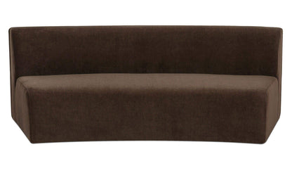 80.7" Dark Brown Upholstered Concave Sofa