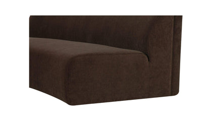80.7" Dark Brown Upholstered Concave Sofa