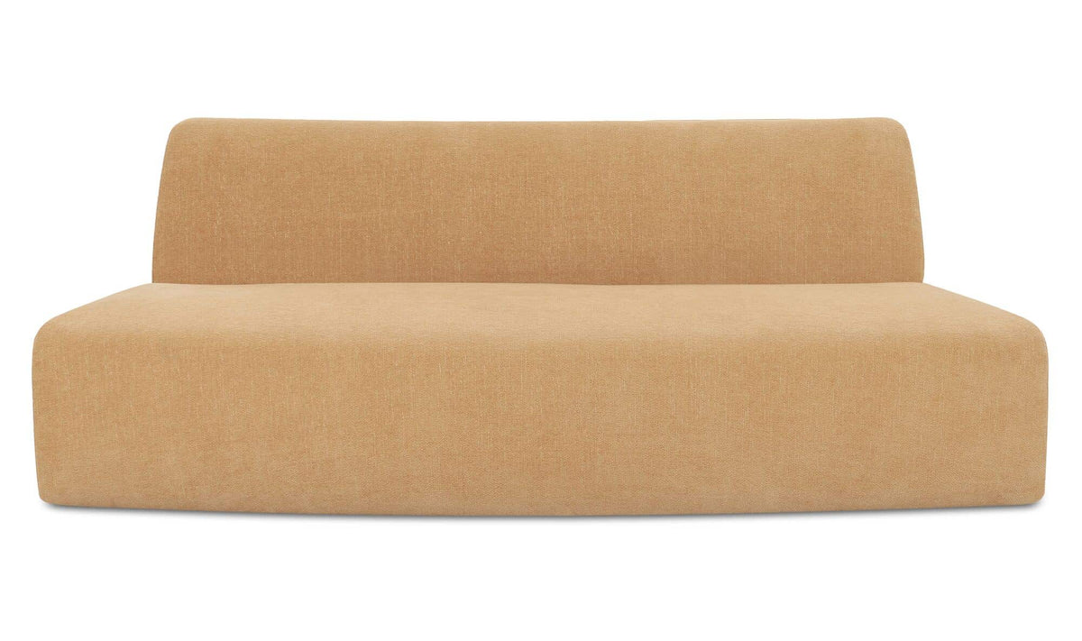 80.7" Golden Yellow Upholstered Convex Sofa