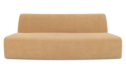 80.7" Golden Yellow Upholstered Convex Sofa