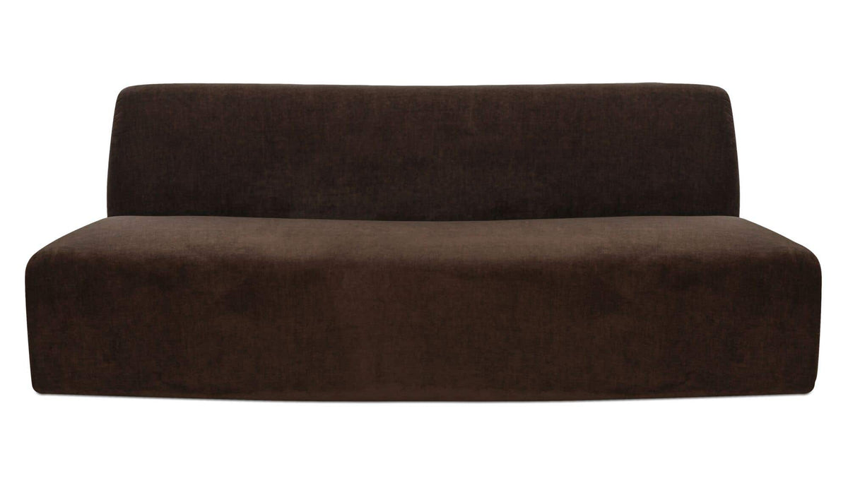 80.7" Dark Brown Upholstered Convex Sofa