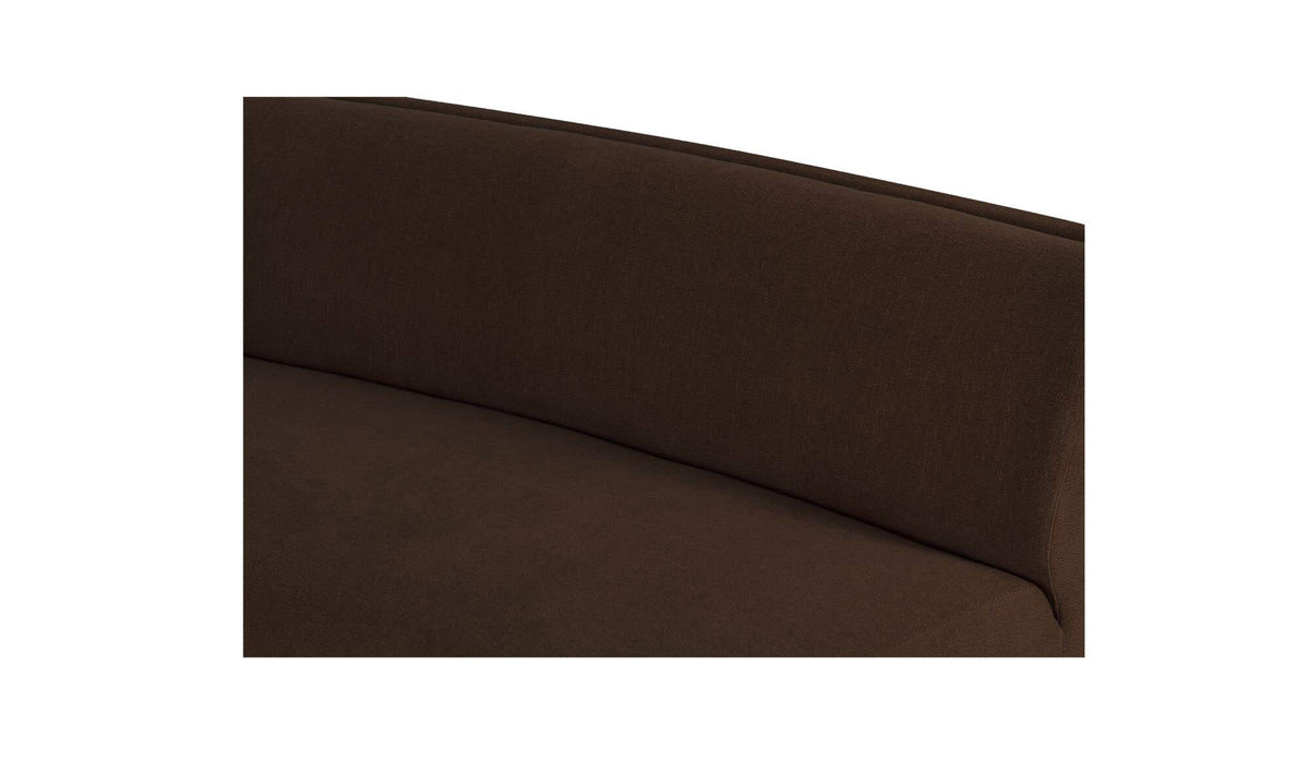 161.4" Dark Brown Upholstered 2 Piece Convex Modular Sectional