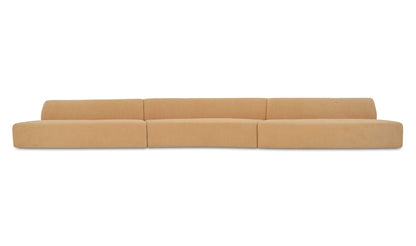 242.1" Golden Yellow Upholstered 3 Piece Wave Modular Sectional