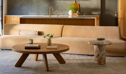 242.1" Golden Yellow Upholstered 3 Piece Wave Modular Sectional