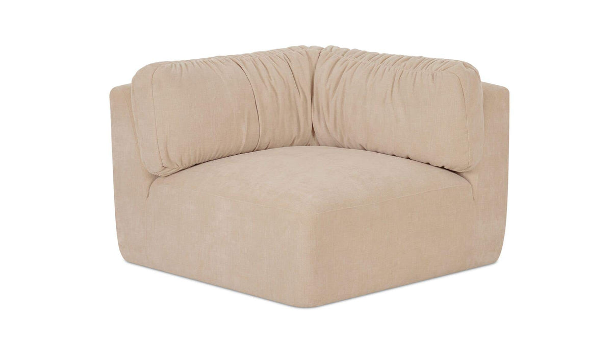 40.9" Oatmeal Upholstered Corner Chair