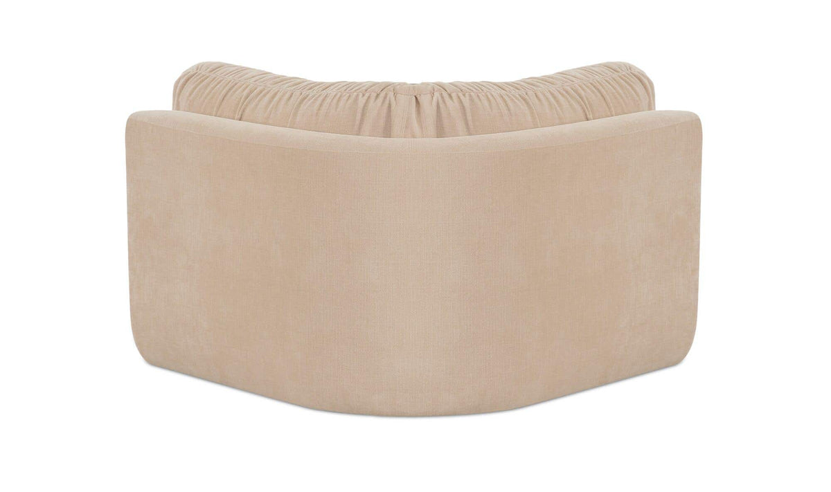 40.9" Oatmeal Upholstered Corner Chair