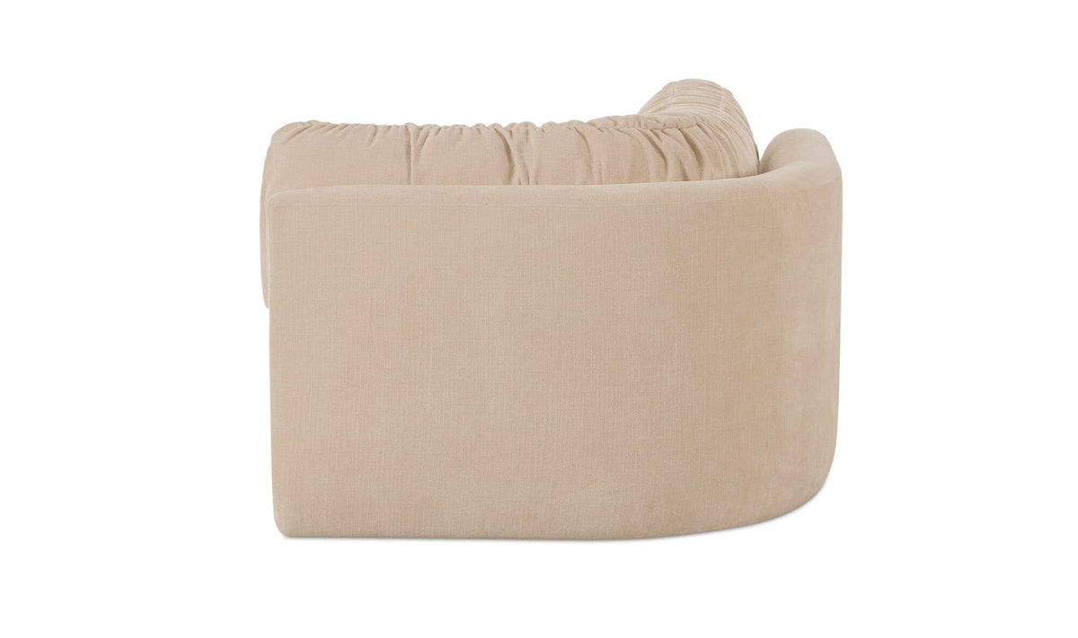 40.9" Oatmeal Upholstered Corner Chair