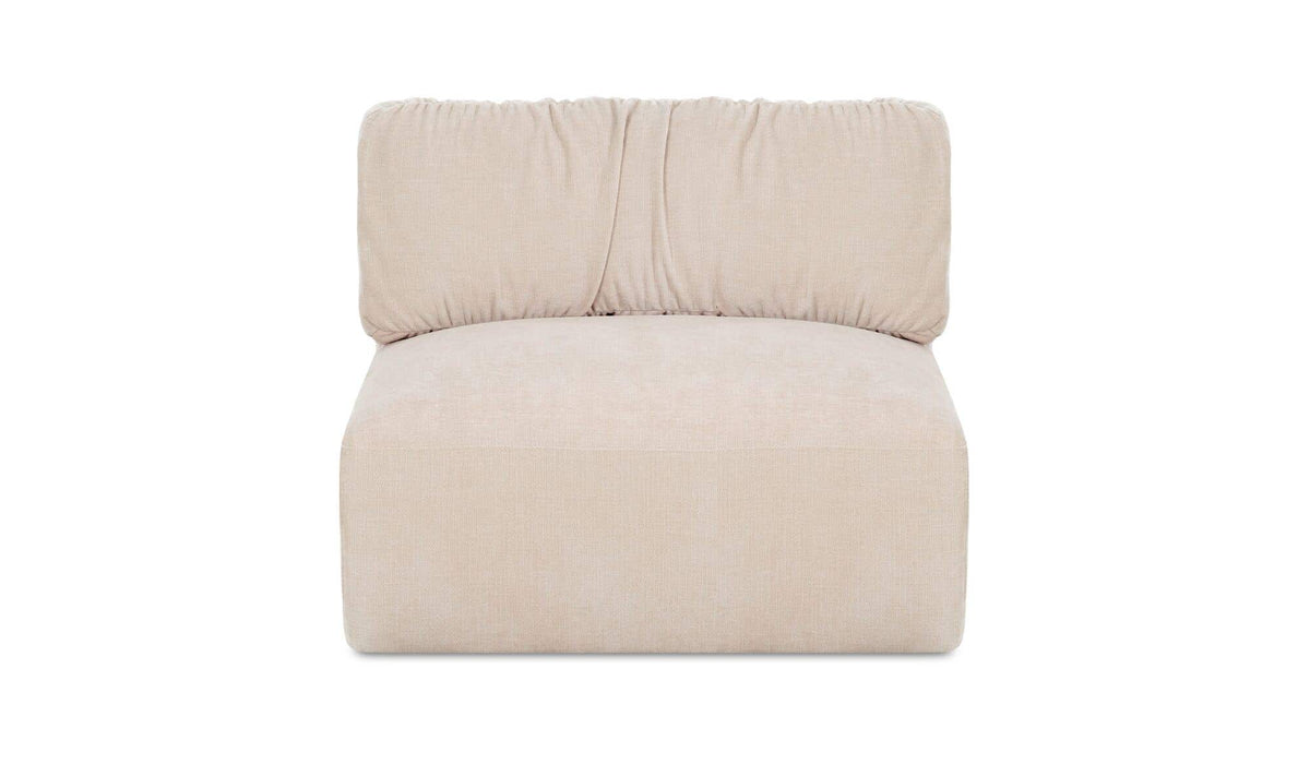 36.2" Oatmeal Upholstered Slipper Chair