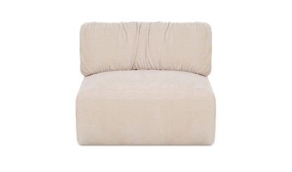 36.2" Oatmeal Upholstered Slipper Chair