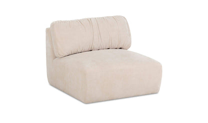 36.2" Oatmeal Upholstered Slipper Chair