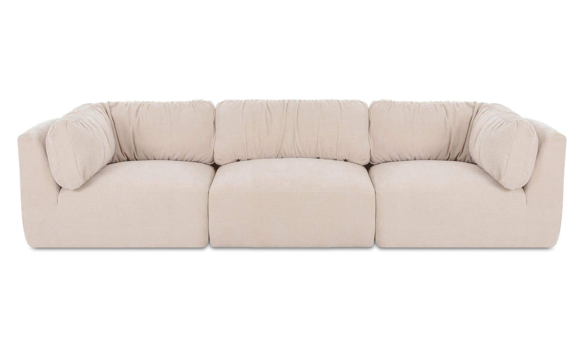 118" Oatmeal Upholstered Modular Sofa