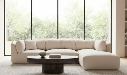 118" Oatmeal Upholstered Modular Sofa