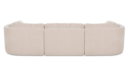 118" Oatmeal Upholstered Modular Sofa