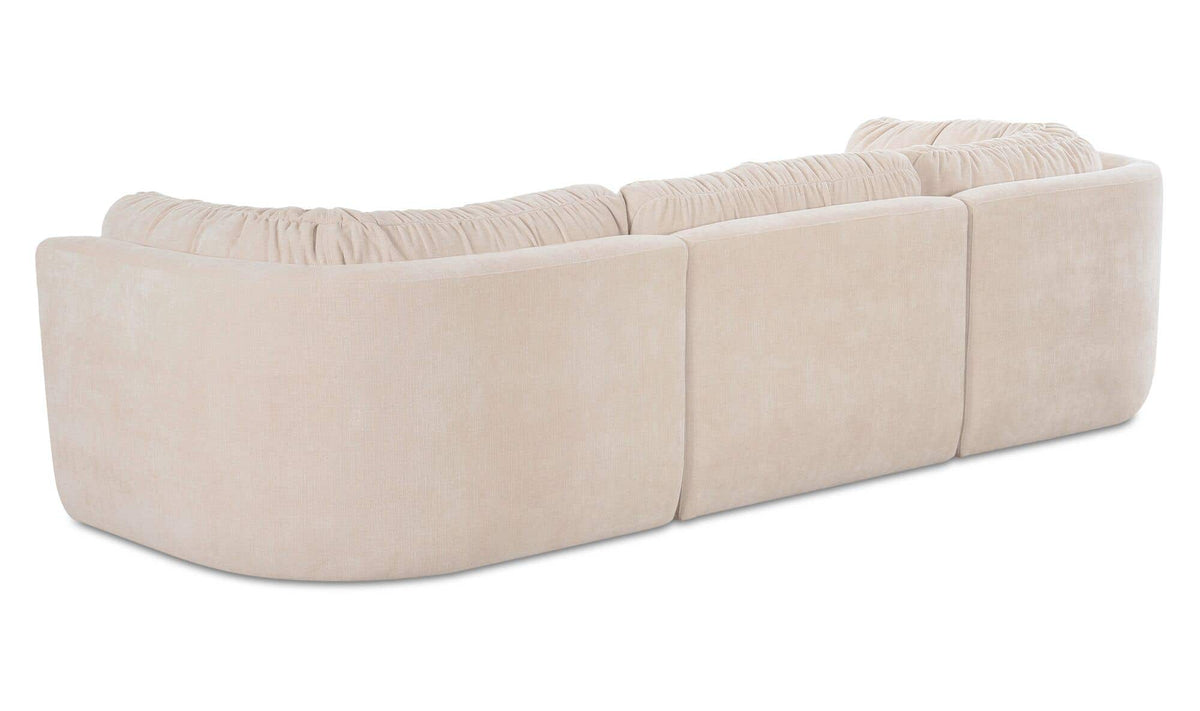 118" Oatmeal Upholstered Modular Sofa