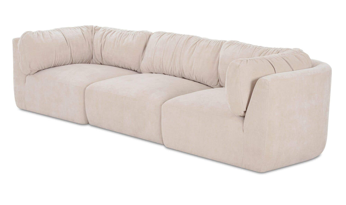 118" Oatmeal Upholstered Modular Sofa