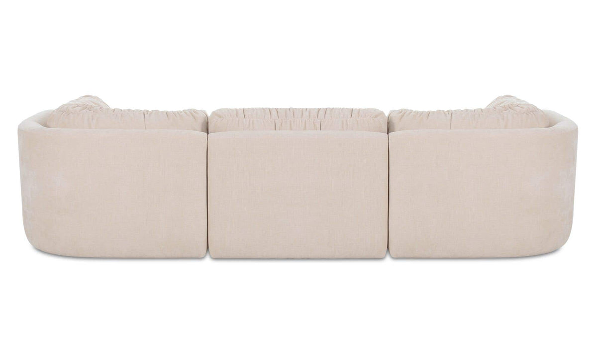118" Oatmeal Upholstered Lounge Modular Sectional