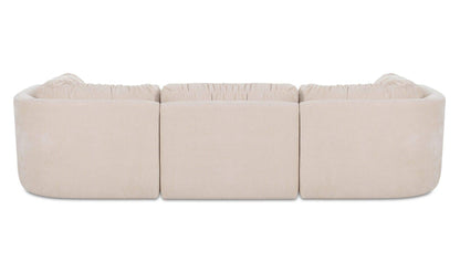 118" Oatmeal Upholstered Lounge Modular Sectional