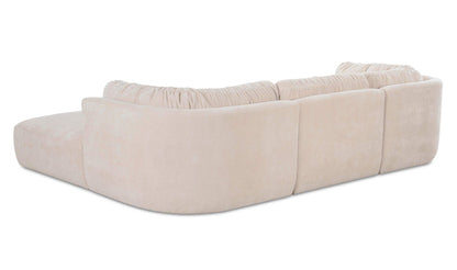118" Oatmeal Upholstered Lounge Modular Sectional
