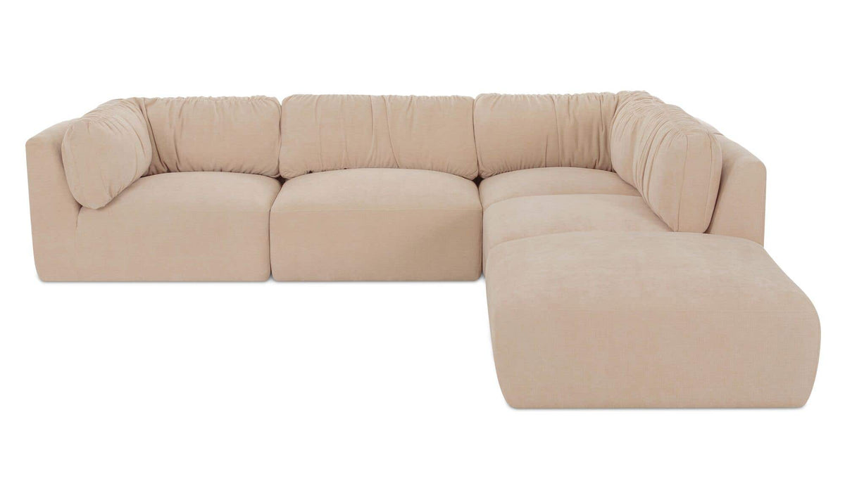 118" Oatmeal Upholstered Dream Modular Sectional