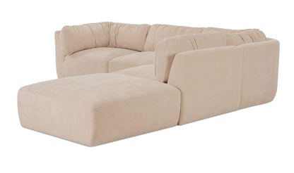 118" Oatmeal Upholstered Dream Modular Sectional