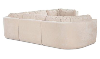 118" Oatmeal Upholstered L-Shaped Modular Sectional
