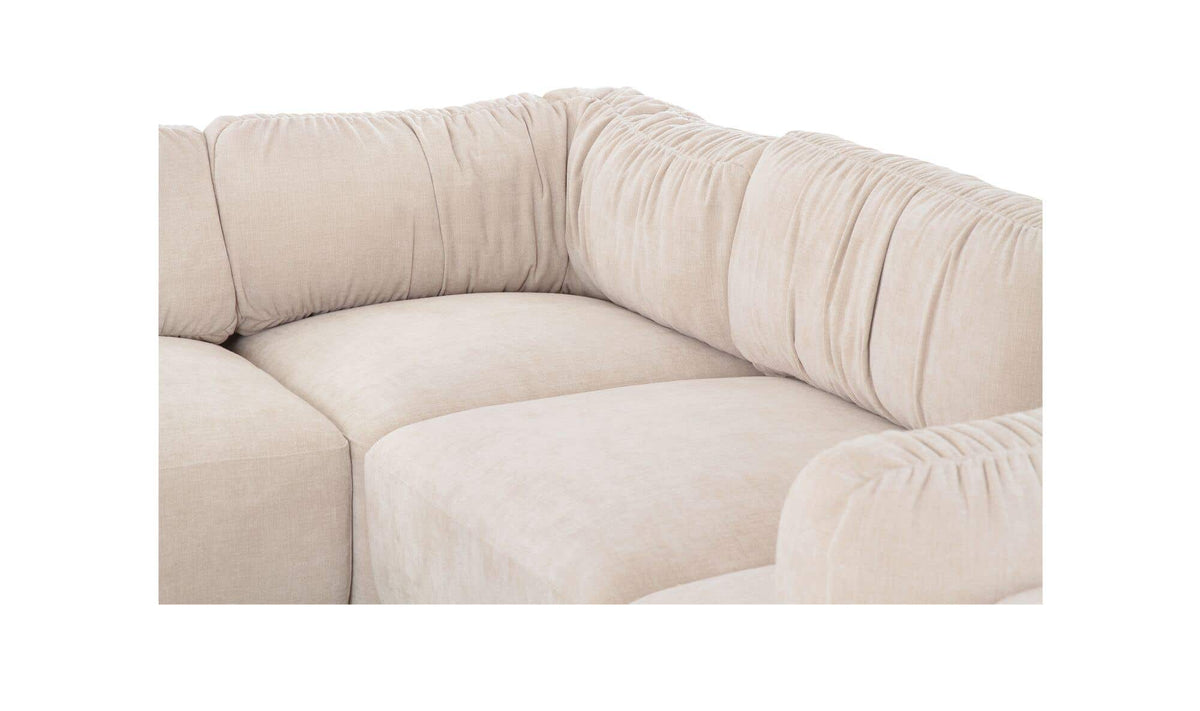 118" Oatmeal Upholstered L-Shaped Modular Sectional