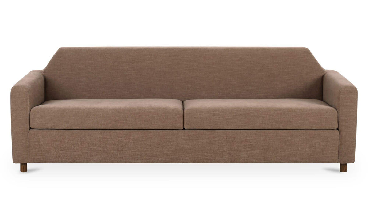 92" Soft Brown Upholstered Sofa