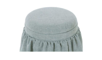 20" Light Blue Upholstered Ottoman