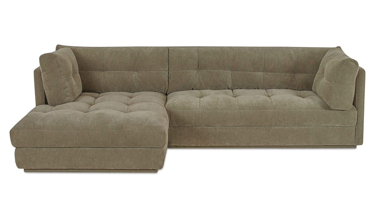 114.96" Sage Green Upholstered Left Facing Sectional