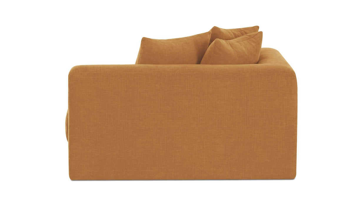 52" Golden Yellow Upholstered Left Arm Facing Chair