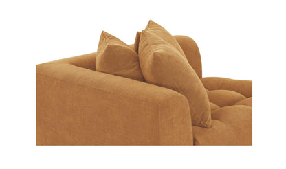 52" Golden Yellow Upholstered Left Arm Facing Chair