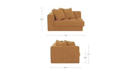 52" Golden Yellow Upholstered Left Arm Facing Chair