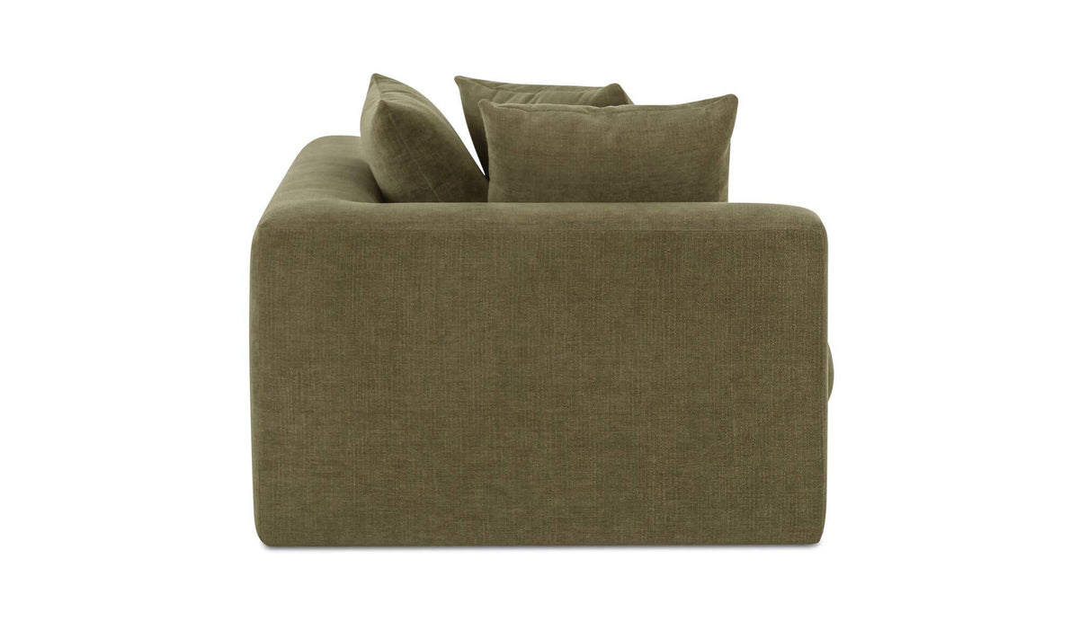 52" Olive Upholstered Left Arm Facing Chair