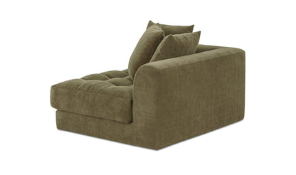 52" Olive Upholstered Left Arm Facing Chair