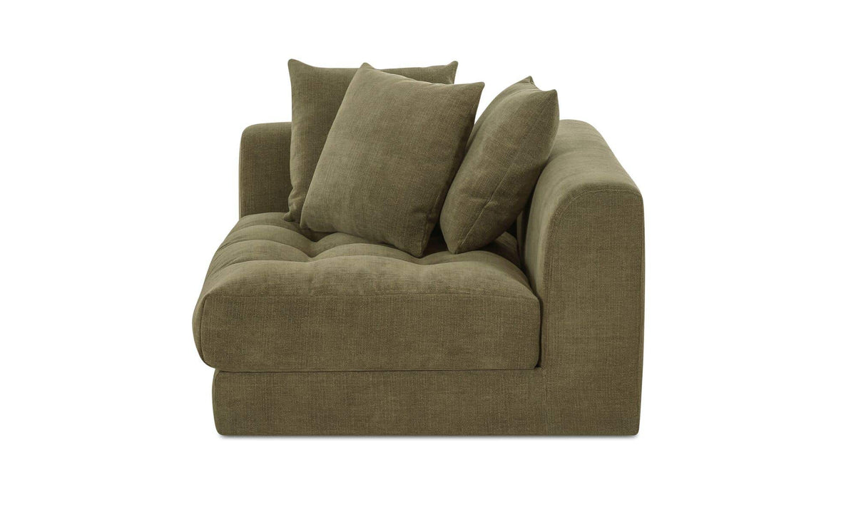 52" Olive Upholstered Left Arm Facing Chair