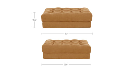 52" Golden Yellow Upholstered Ottoman