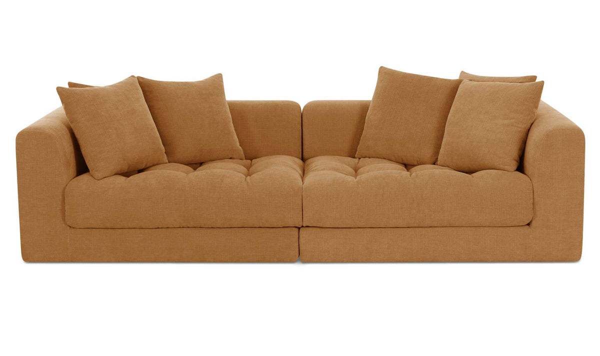 104" Golden Yellow Upholstered Modular Sofa
